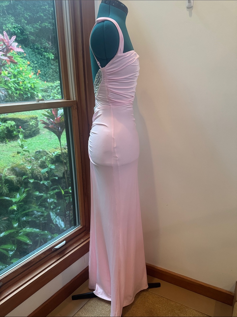 Lucy in the Sky Pale Pink Ruched Strap Maxi Dress - Picture 6 of 8
